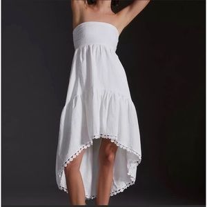 ANTHROPOLOGIE Maeve High-Low Strapless Midi Cotton Dress - Size XL
